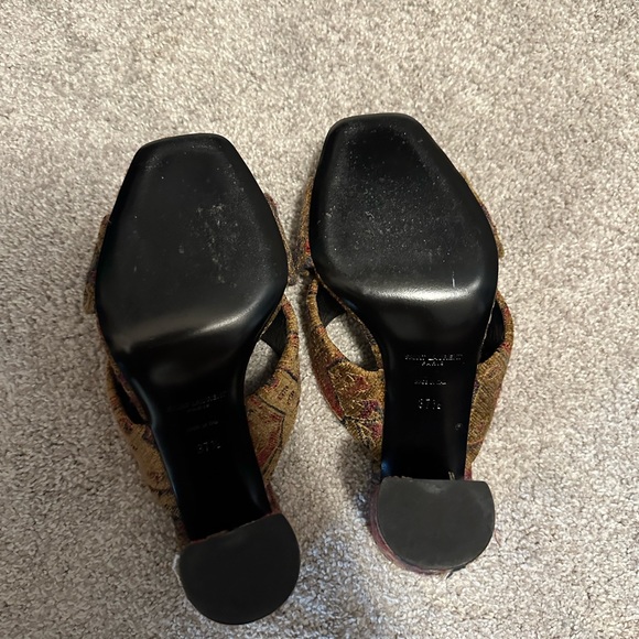 AUTHENTIC Saint Laurent Saffron Red Marrakech Woven Fabric Slide Sandal - Picture 5 of 5